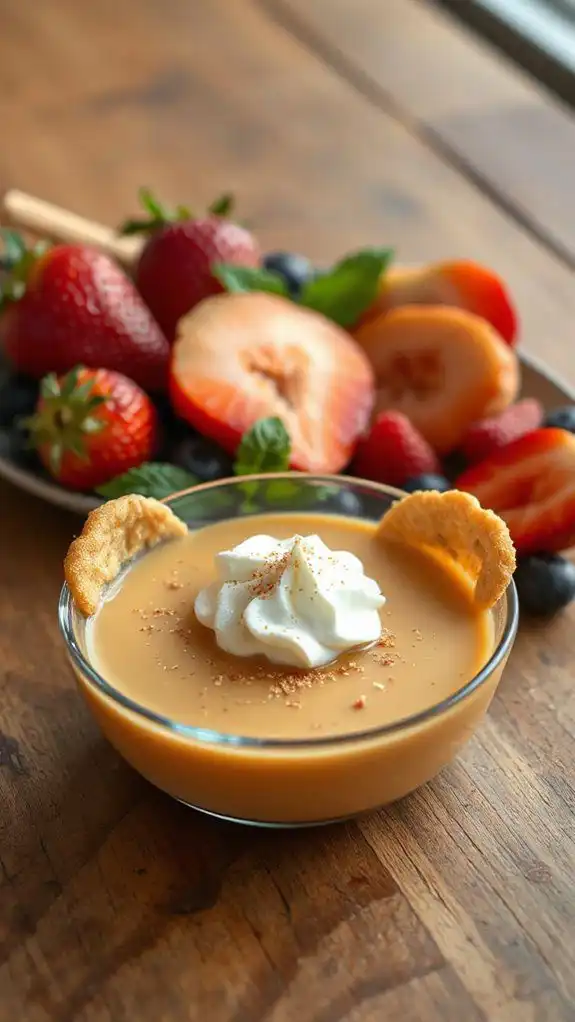 chai custard with almond tuiles