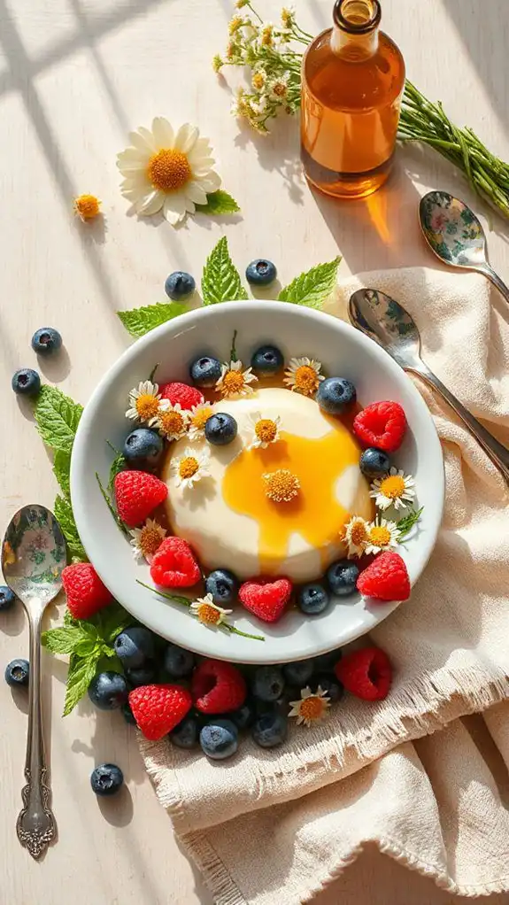 chamomile infused creamy dessert chamomile infused creamy dessert
