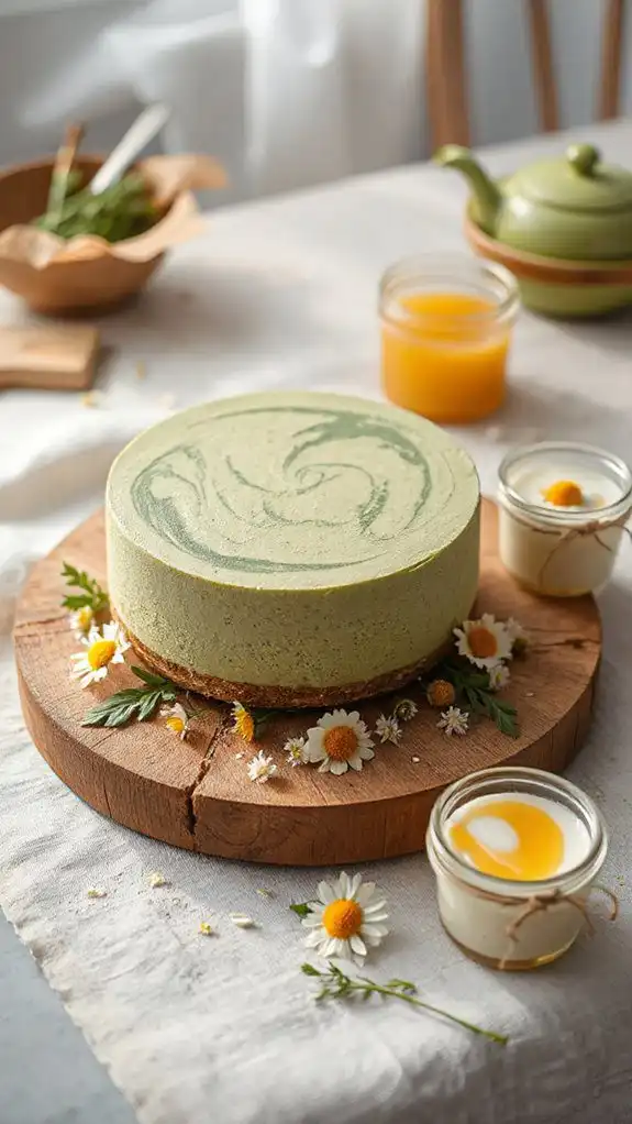 chamomile matcha no bake cheesecake chamomile matcha no bake cheesecake