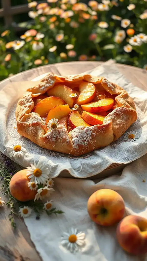 chamomile peach rustic galette chamomile peach rustic galette