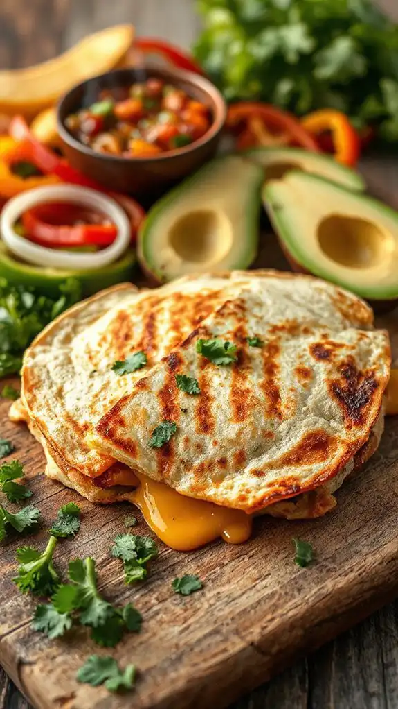 cheese added quesadilla folded