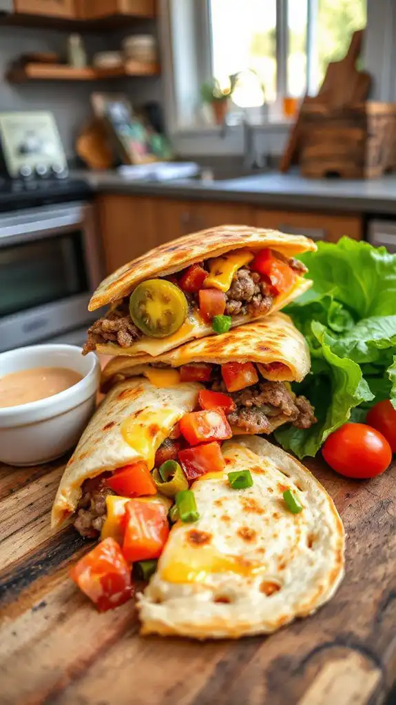 cheeseburger quesadilla cooking recipe