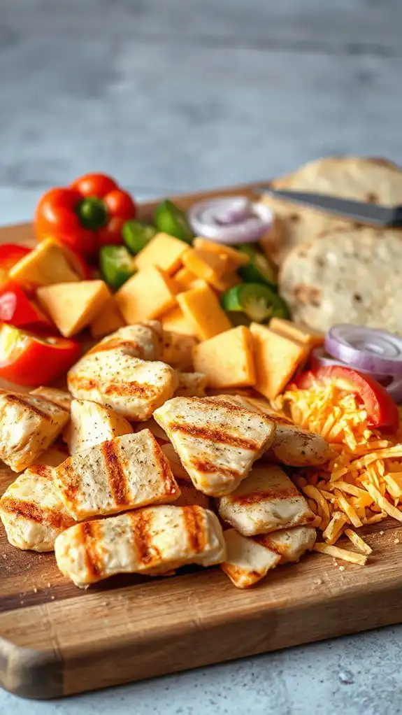 cheesy chicken filling dish
