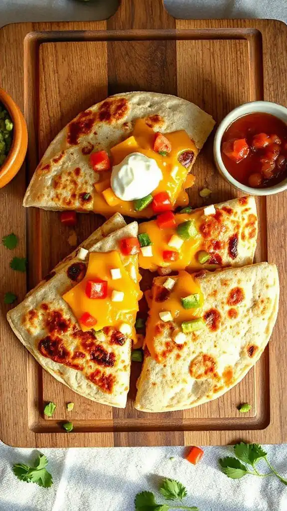 cheesy sausage breakfast quesadillas