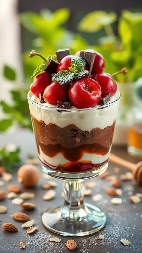 cherry chocolate ricotta parfait