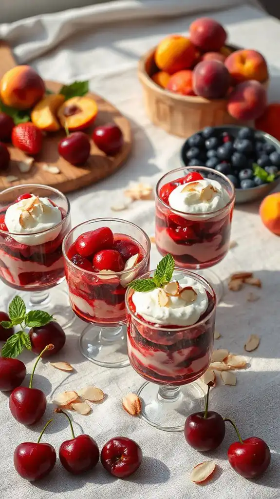 cherry dessert with cream