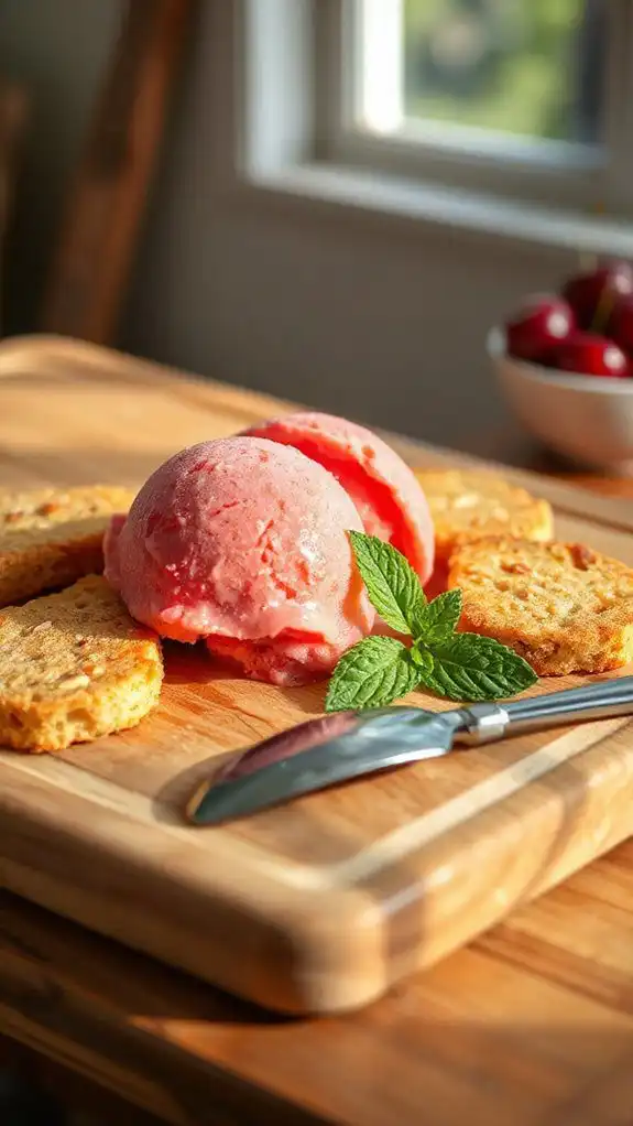 cherry lime sorbet sandwiches