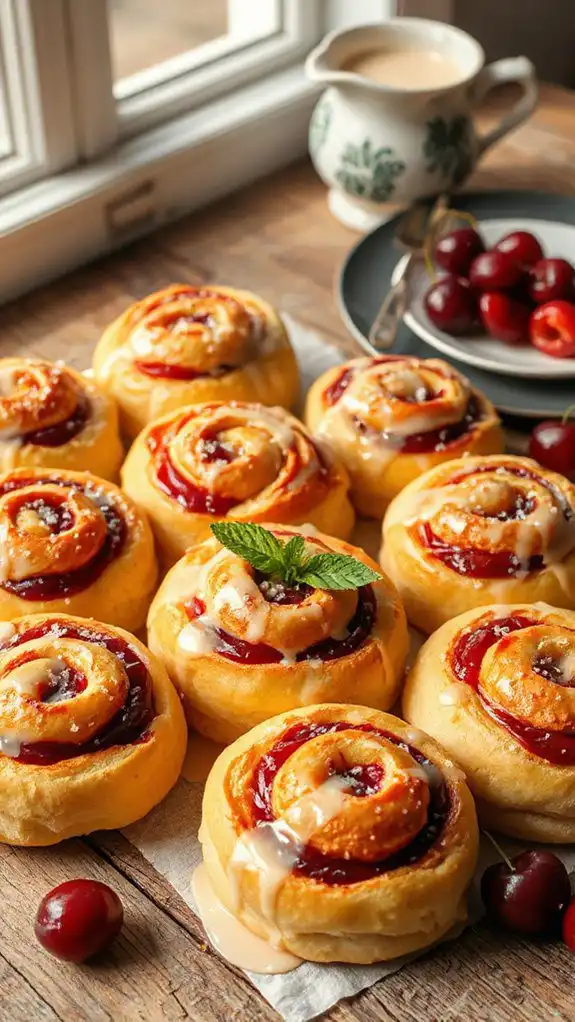 cherry vanilla dessert rolls