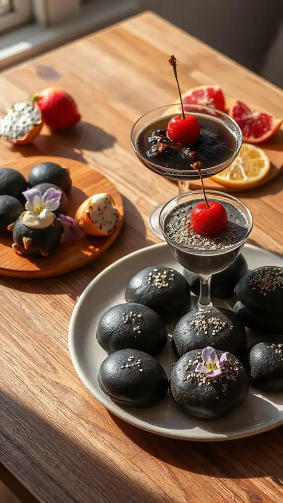 chewy black sesame mochi