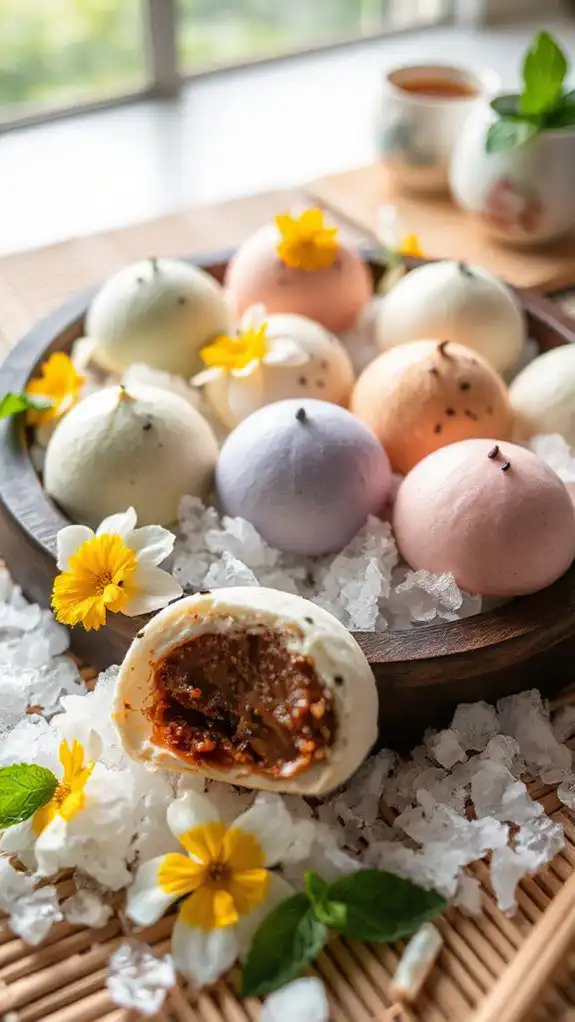 chewy mochi with ice cream