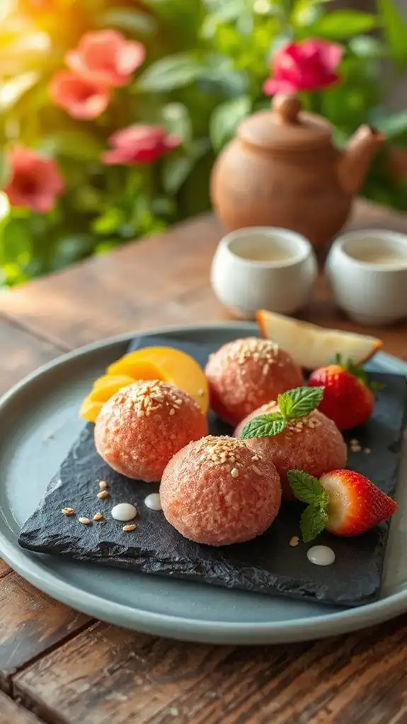 chewy red rice dessert