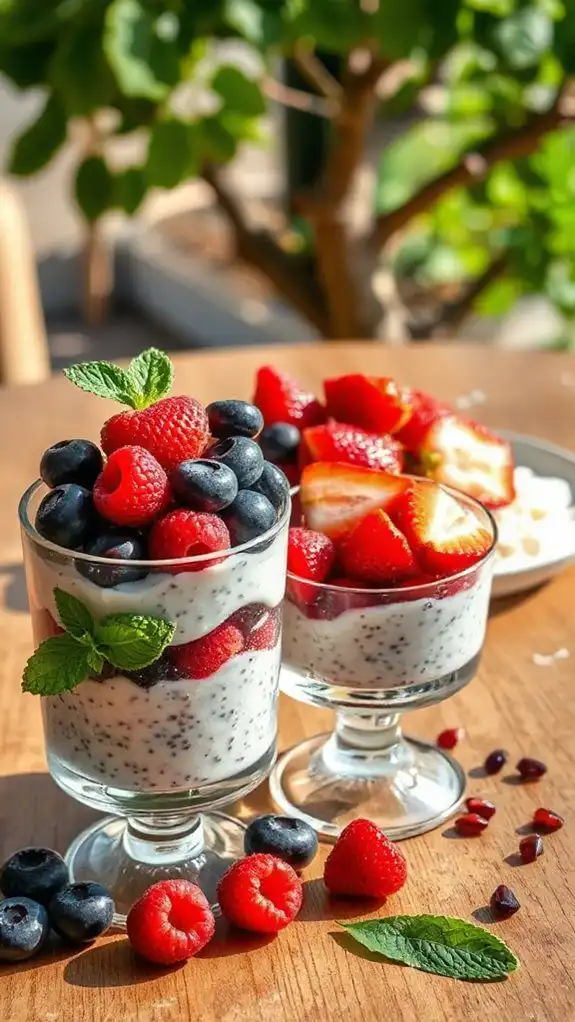 chia pudding with berries