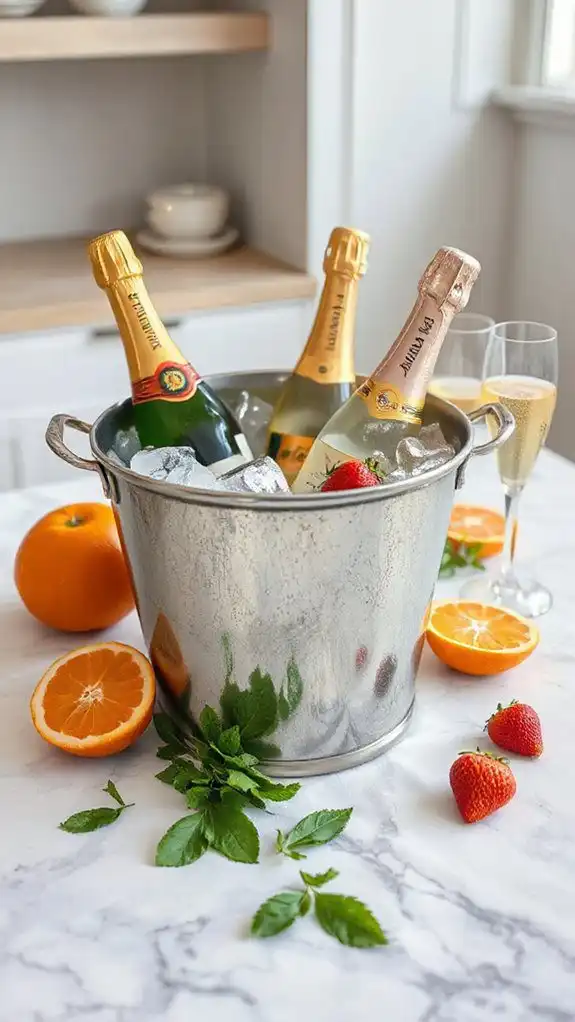 chill champagne before serving