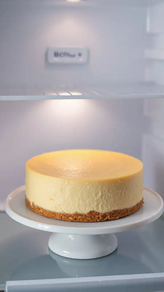 chill cheesecake at 4 c