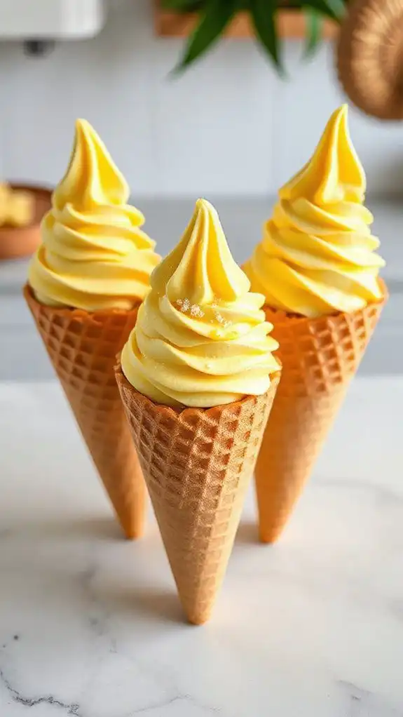 chilled pineapple dole whip cones