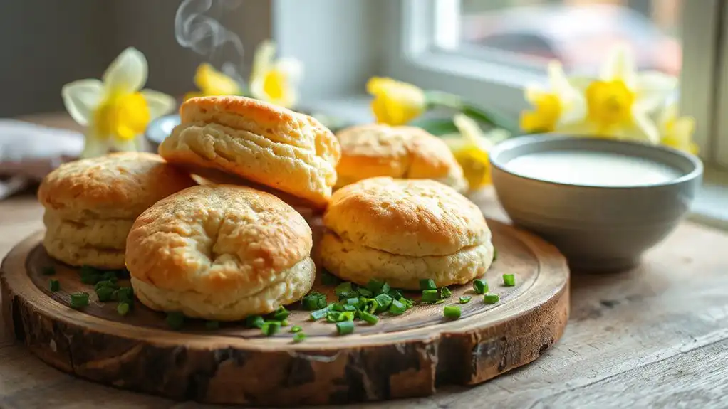 chive infused flaky biscuits