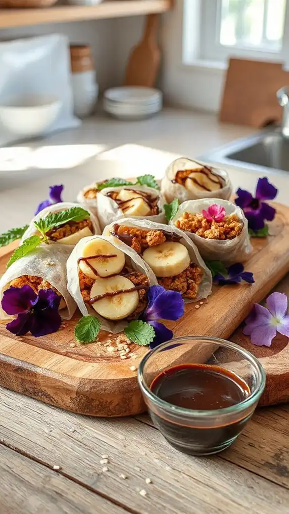 chocolate banana dessert rolls chocolate banana dessert rolls
