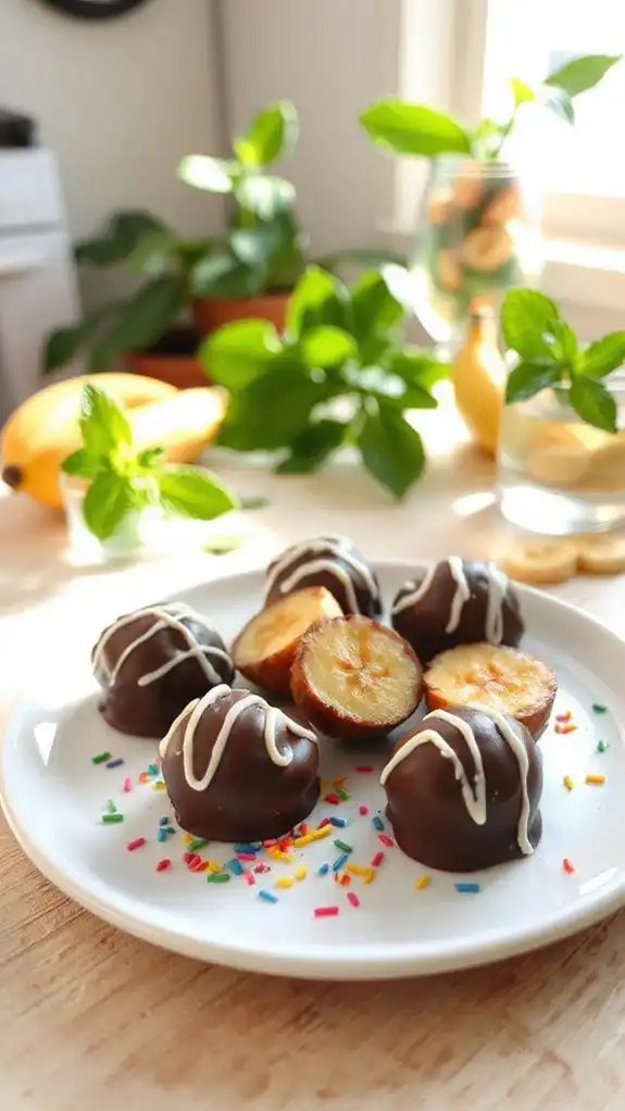 chocolate covered banana bites