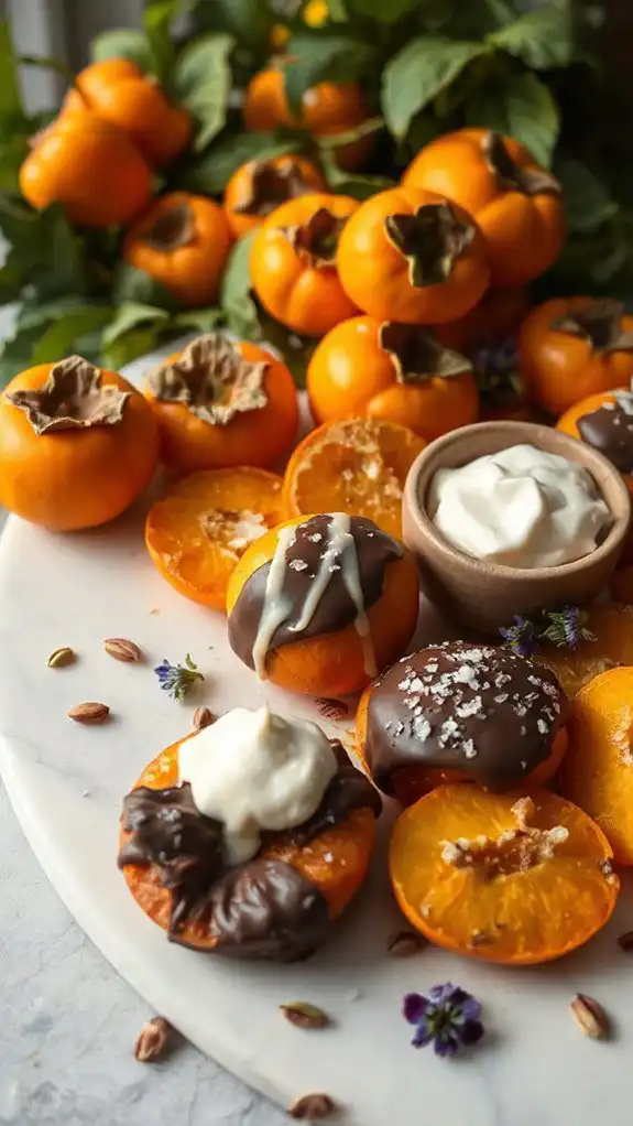 chocolate covered sweet persimmons