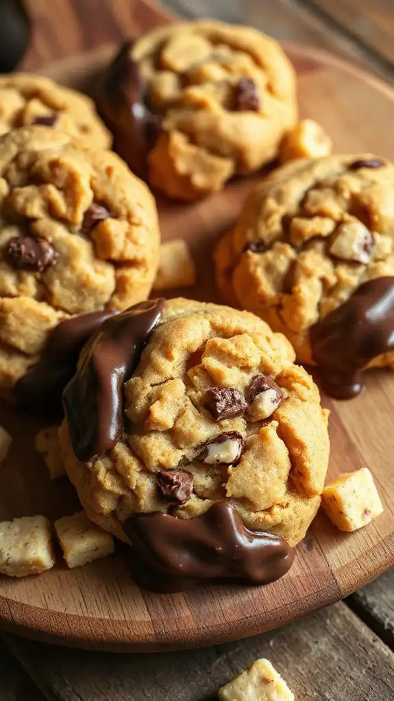 chocolate dipped butterfinger cookies