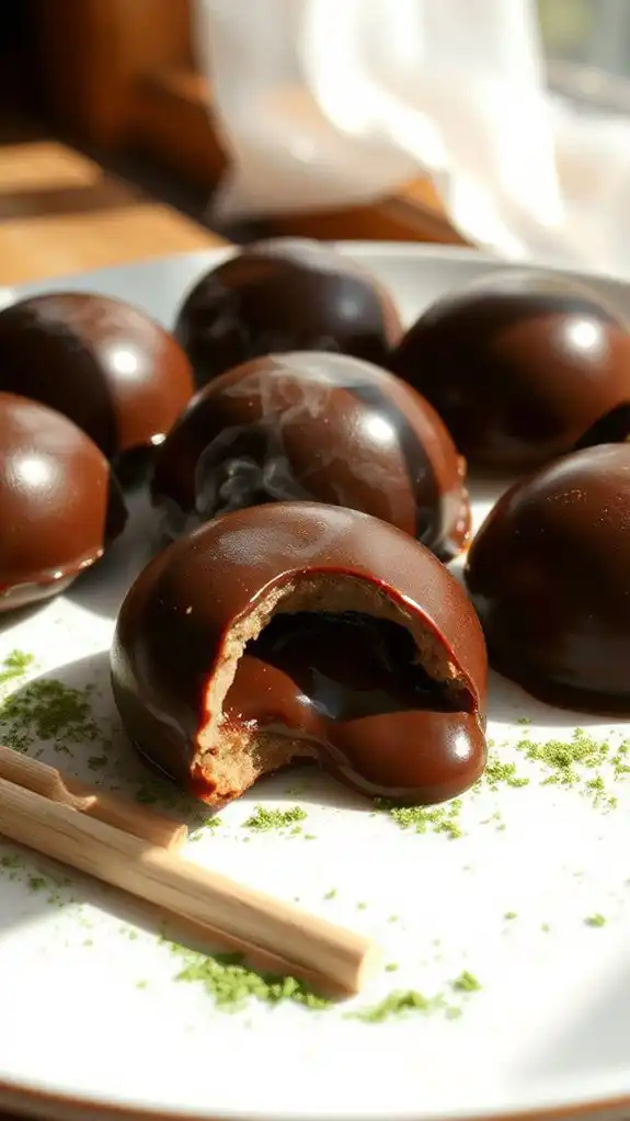 chocolate filled mochi dessert
