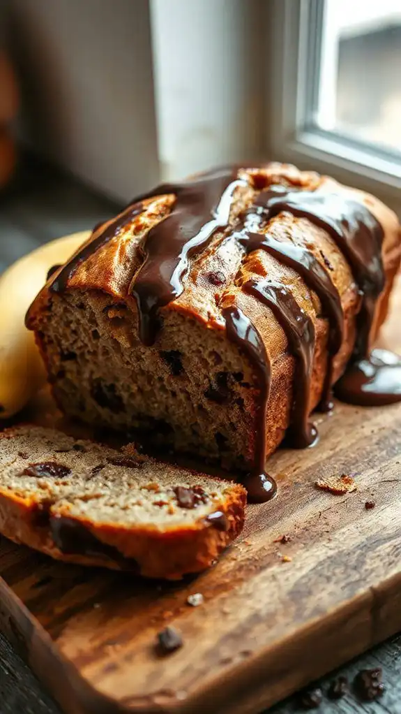chocolate glazed banana bread