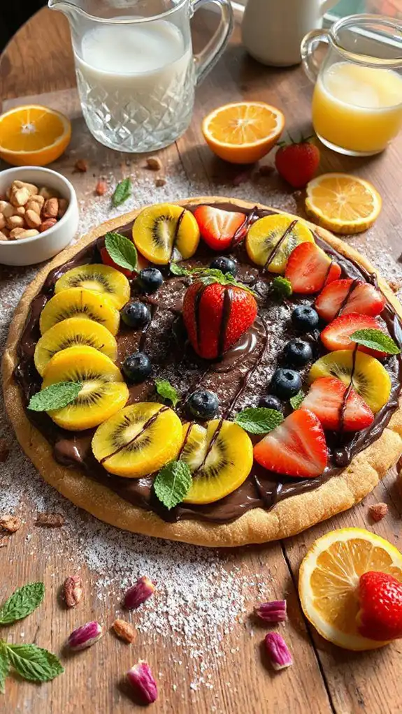 chocolate hazelnut fruit pizza
