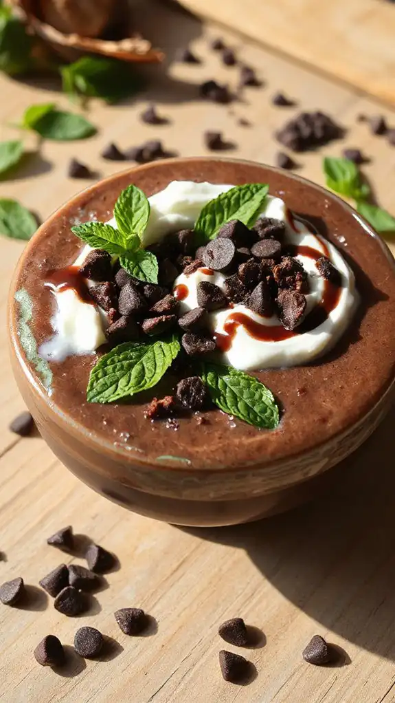 chocolate mint dessert bowl