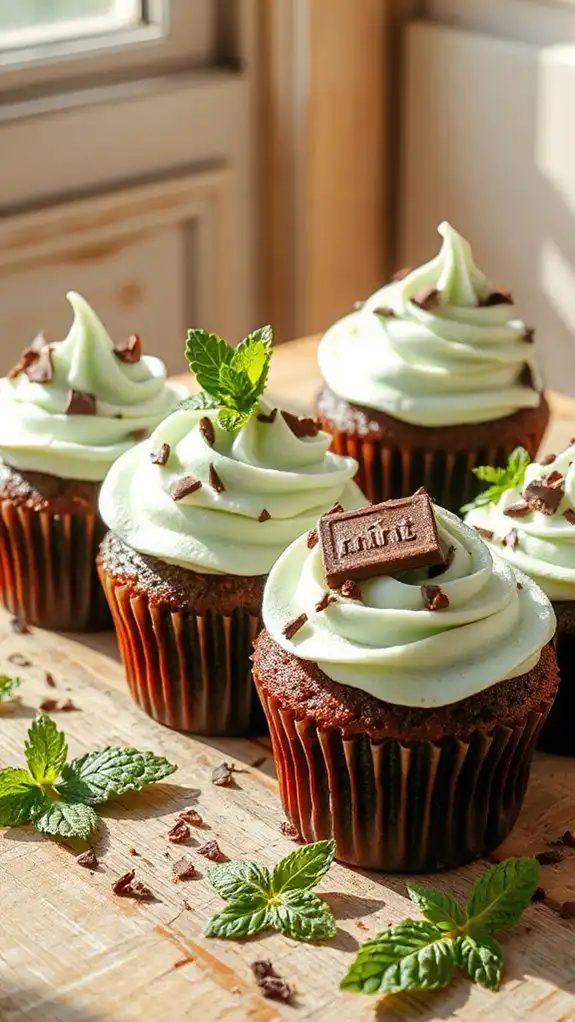 chocolate mint flavored cupcakes