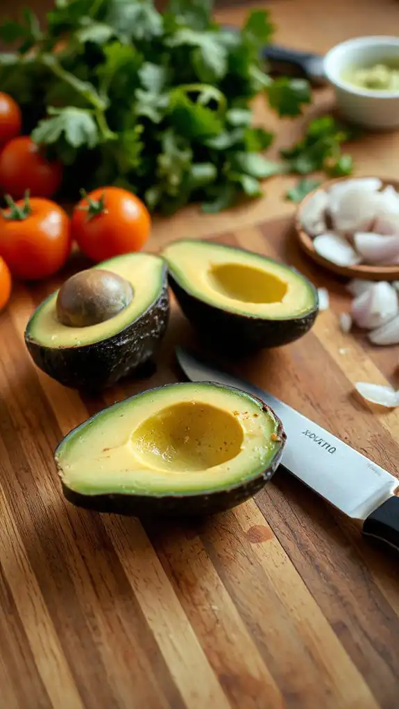 chop avocados for preparation