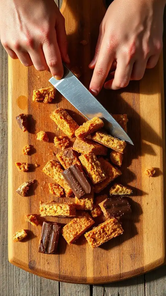 chop butterfinger into pieces