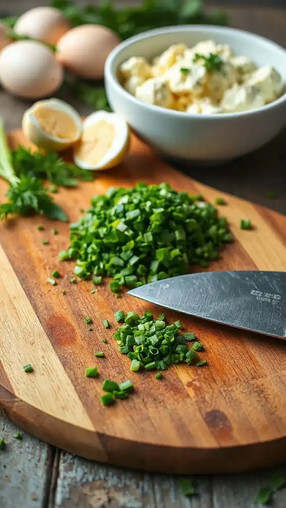 chop herbs for flavor