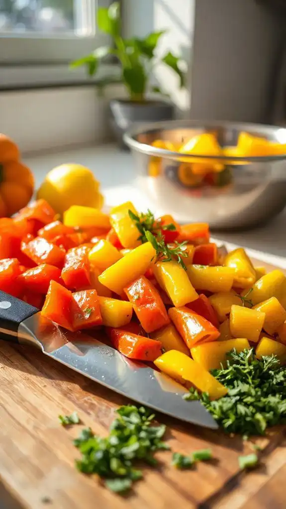 chop vegetables into small pieces chop vegetables into small pieces