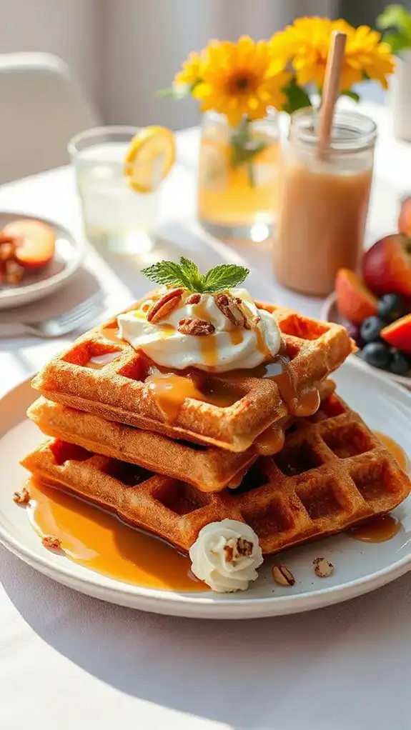 churro waffle dessert delight