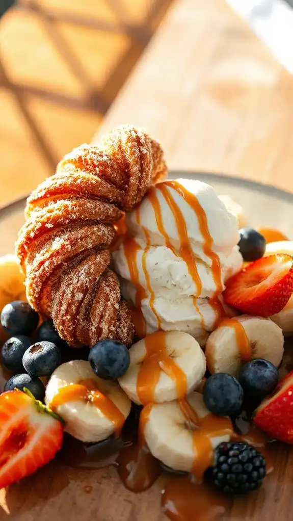 churros with banana split