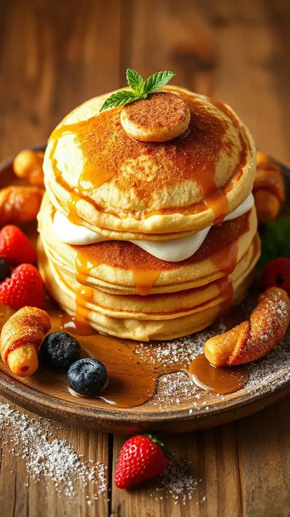cinnamon filled fluffy pancakes