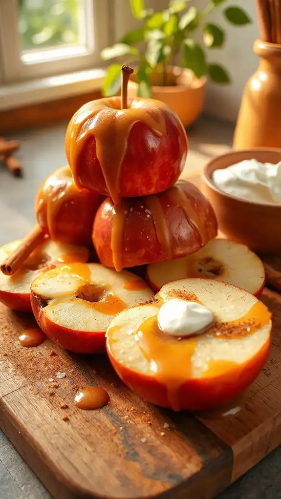 cinnamon spiced caramelized apple dessert