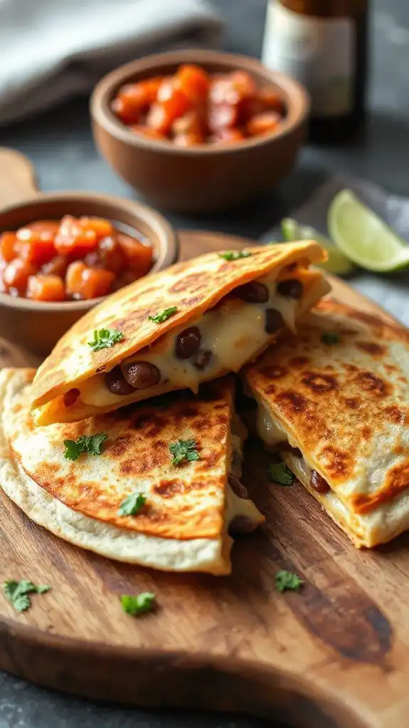 classic cheesy bean quesadillas