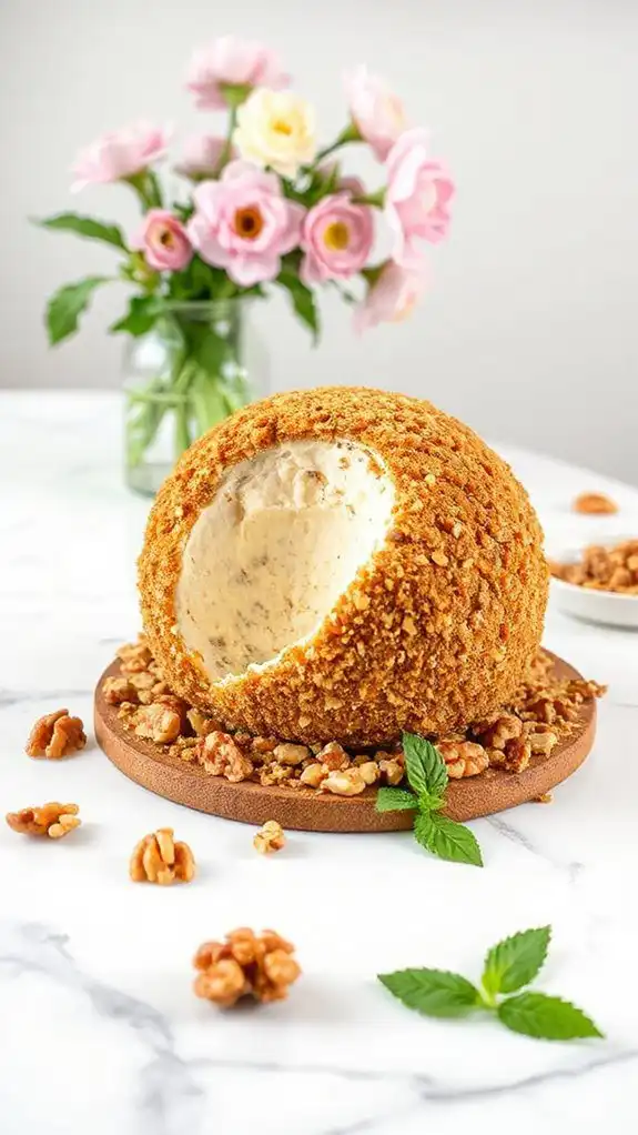 coat with crushed walnuts