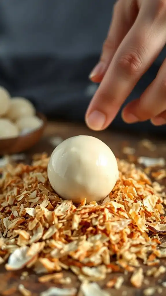 coat with toasted coconut coat with toasted coconut