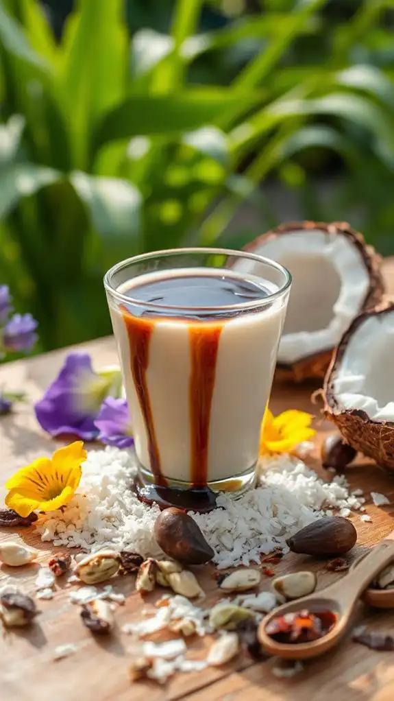 coconut black garlic dessert