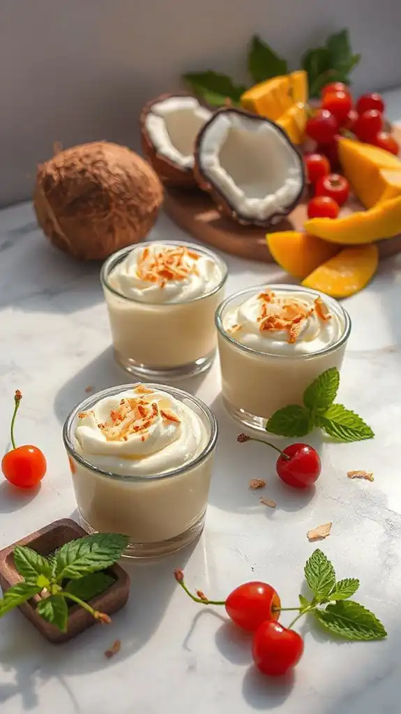 coconut cream quail egg custard