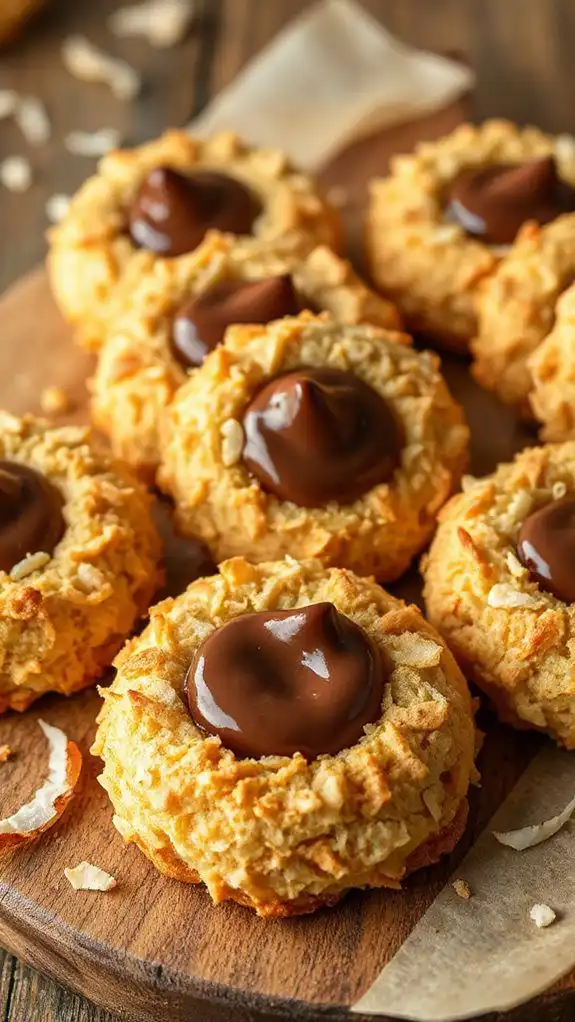 coconut macaroon nutella nests