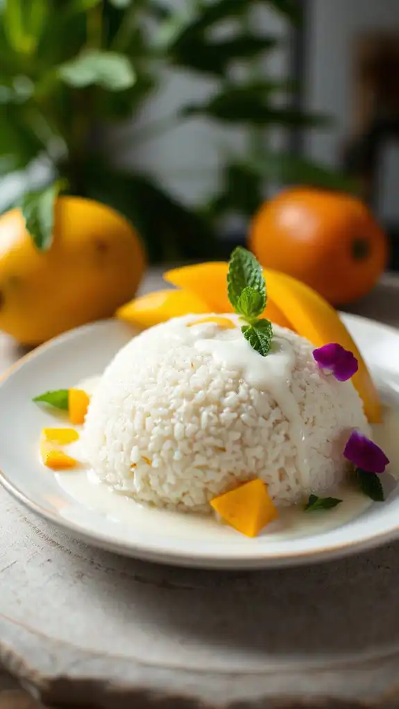 coconut mango rice pudding