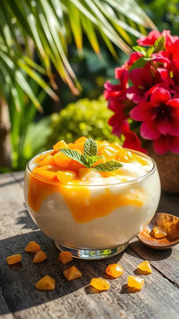 coconut passion fruit dessert
