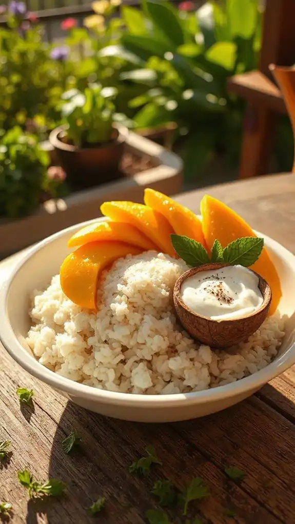 coconut rice with mango