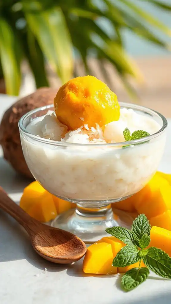 coconut sago mango dessert