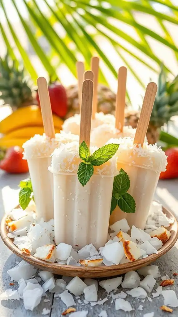 coconut tropical fruit popsicles