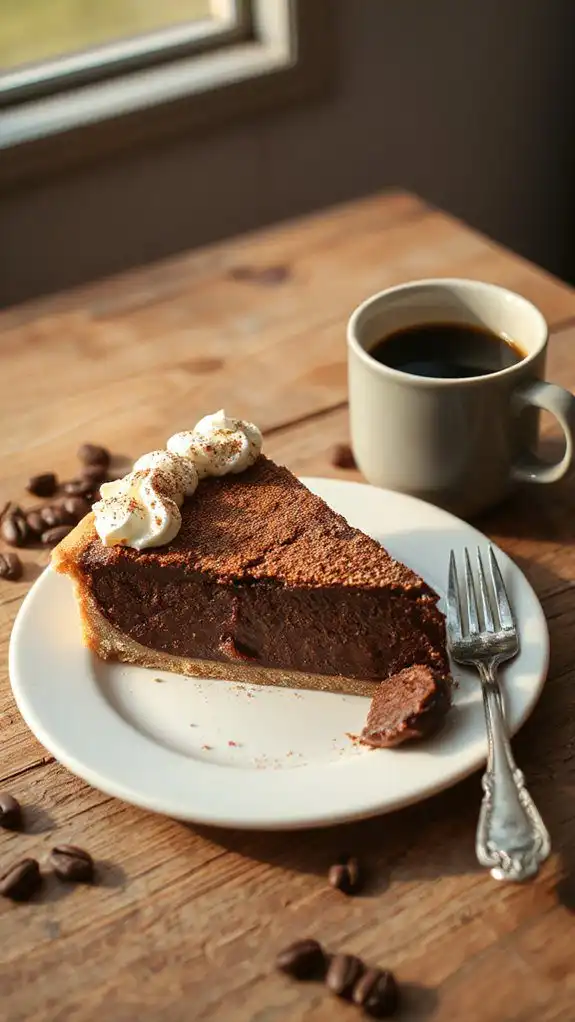 coffee balances chocolate cream pie