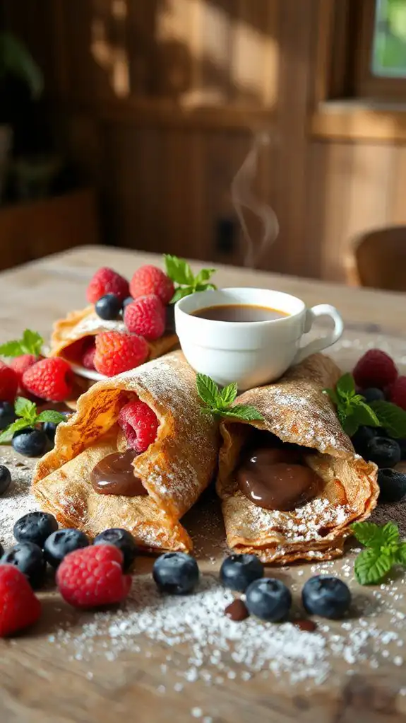 coffee chocolate crepes indulgence